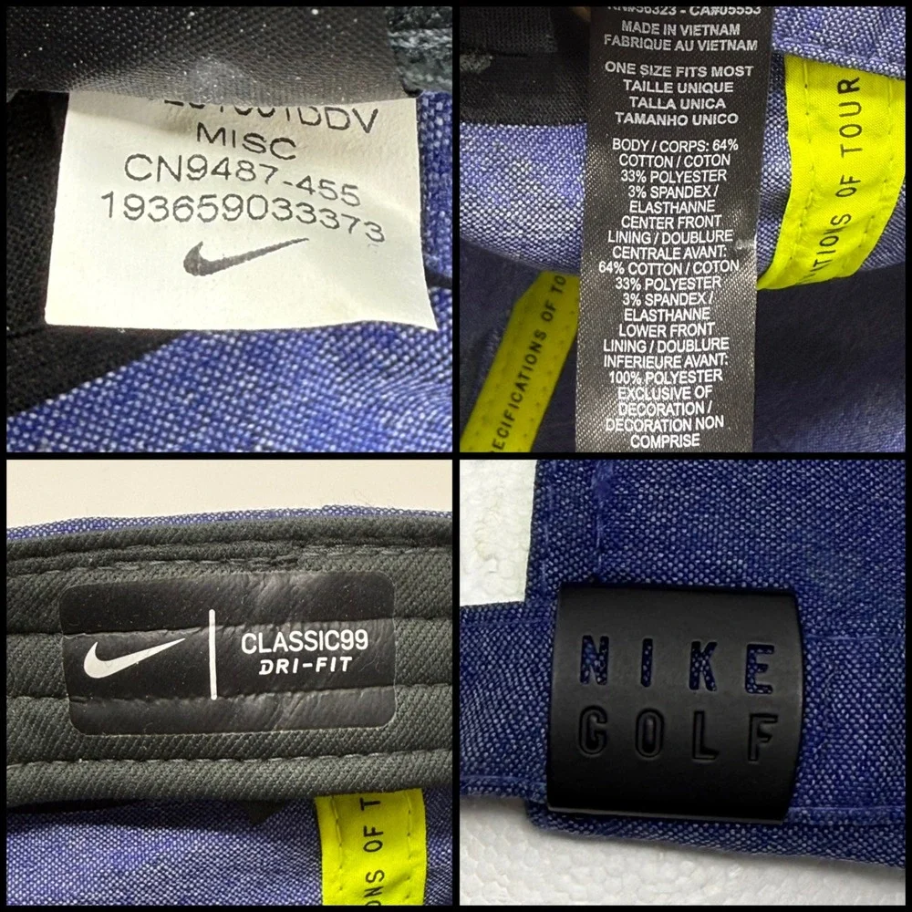 Nike Golf Classic99 Dri-FIT Blue Lime Green Rope Hat Mens CN9487-455 Adjustable